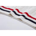 Boy's Knitted Stripe Rib Cable Cable Front School Vest